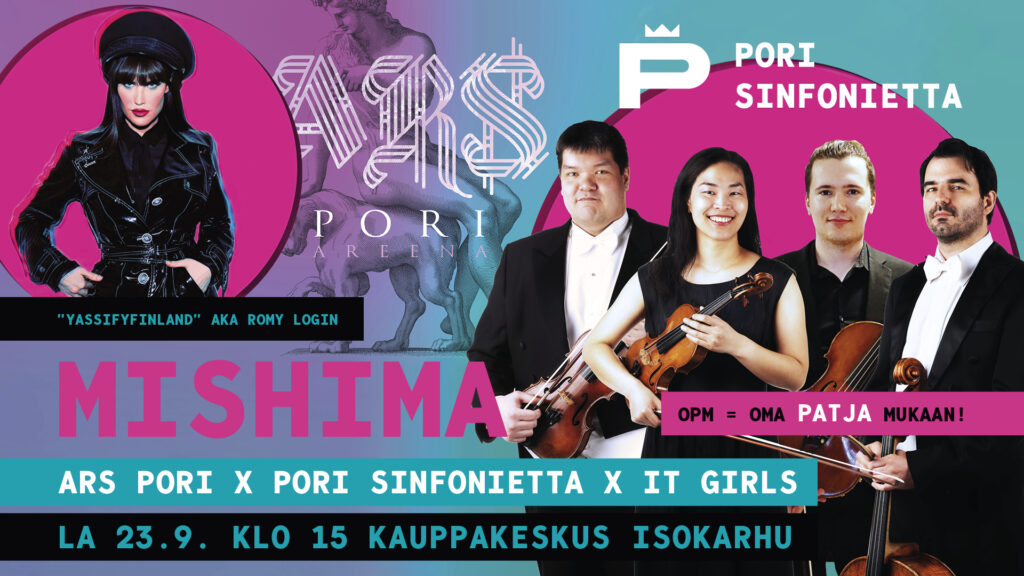 Mishima-konsertin visuaalinen ilme.