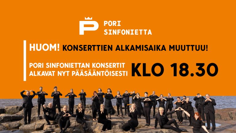 Kuva jossa kerrotaan että konserttien alkamisaika muuttuu.